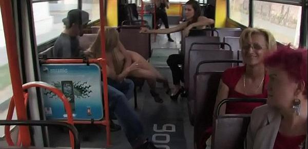  Stunning blonde fuck in public bus
